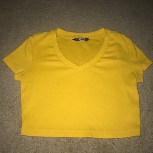 Yellow v neck top